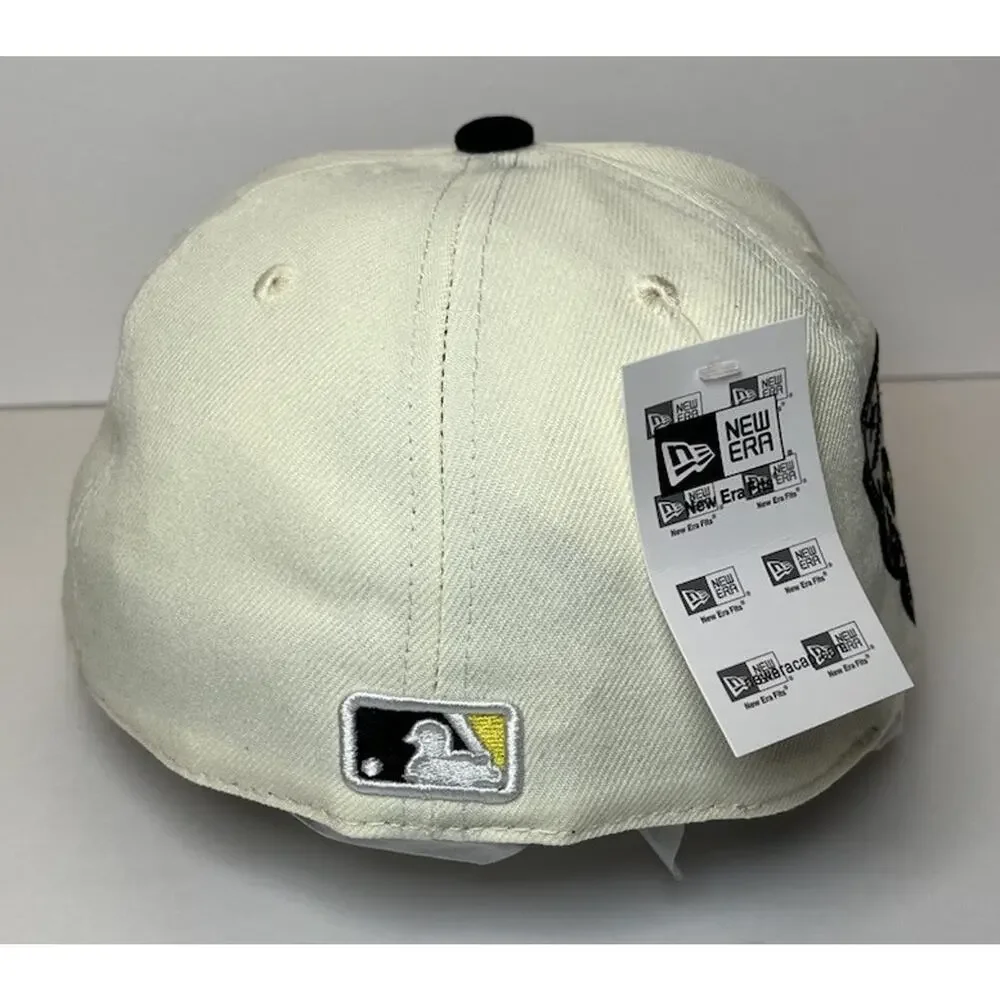 New Era 59FIFTY Los Angeles Dodgers Sugar Skull Fitted Hat Size 7 Off-White/Blac